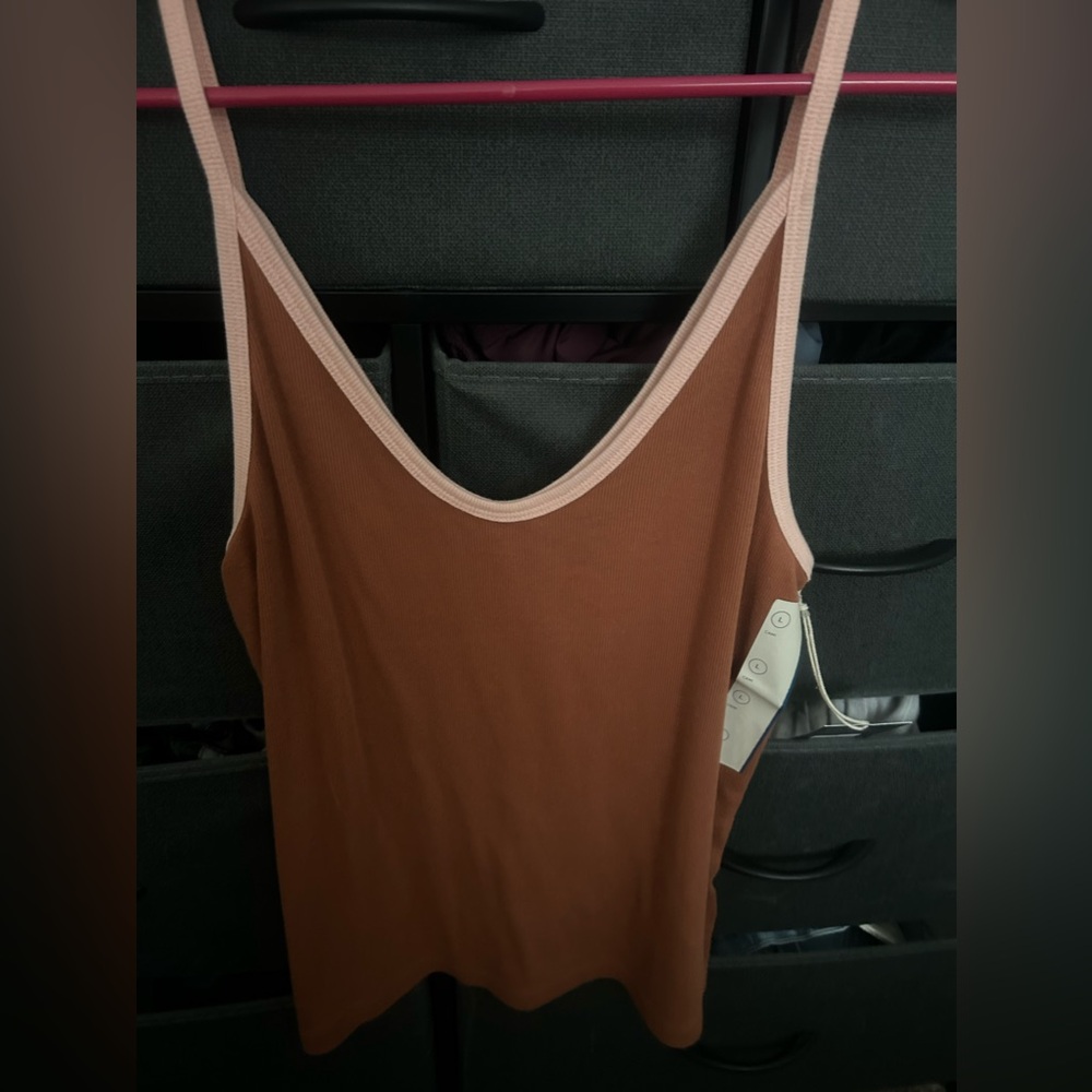 Pink and Brown Tank Top